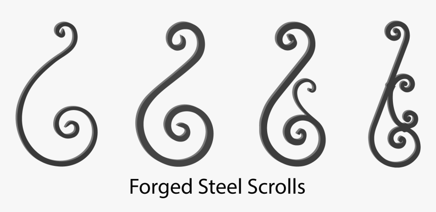 Wrought Iron Scrolls, Forged Steel Scrolls - Forged Steel Scrolls, HD Png Download, Free Download