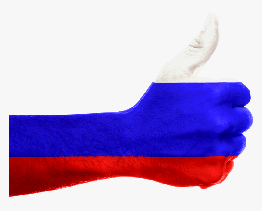 Hand Russian Flag - Russian Flag Thumbs Up, HD Png Download, Free Download