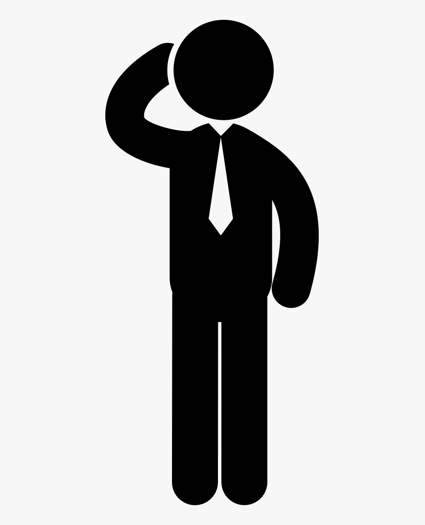 Standing Businessman Thinking With - Man With Tie Icon, HD Png Download, Free Download