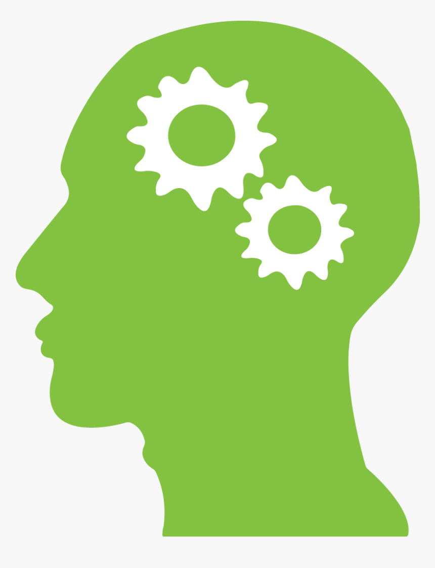 Thinking Mind With Gears - Green Mind Icon Png, Transparent Png, Free Download