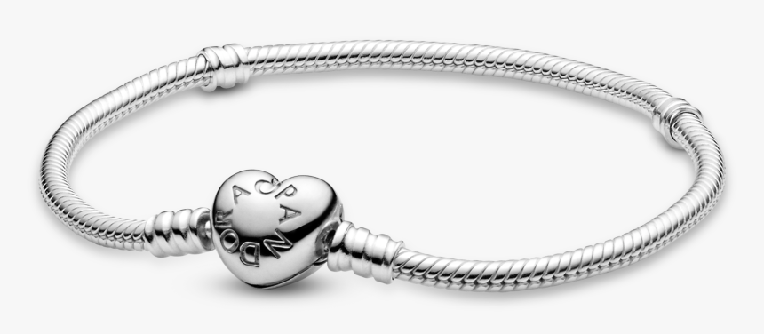 Pandora - Title - Tag - Pandora Moments Heart Clasp Snake Chain Bracelet, HD Png Download, Free Download