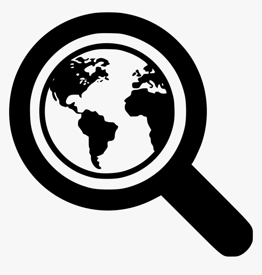 Search World - Black And White Globe Clipart, HD Png Download, Free Download