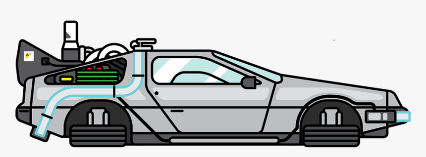 Free Clipart Transparent Download - Back To The Future Delorean Cartoon, HD Png Download, Free Download