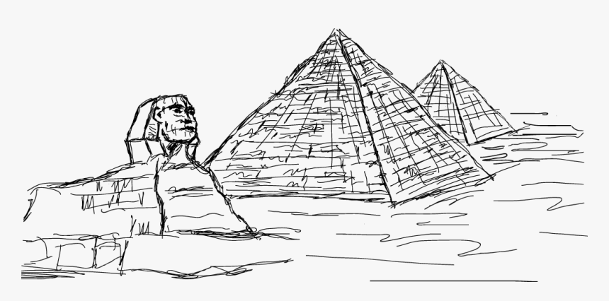 Great Sphinx Of Giza - Pyramid Of Giza Drawing, HD Png Download, Free Download