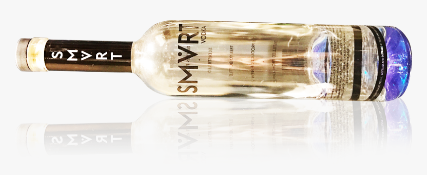 Smart Vodka Bottle Lying On Its Side On A Reflective - Glass Bottle, HD Png Download, Free Download