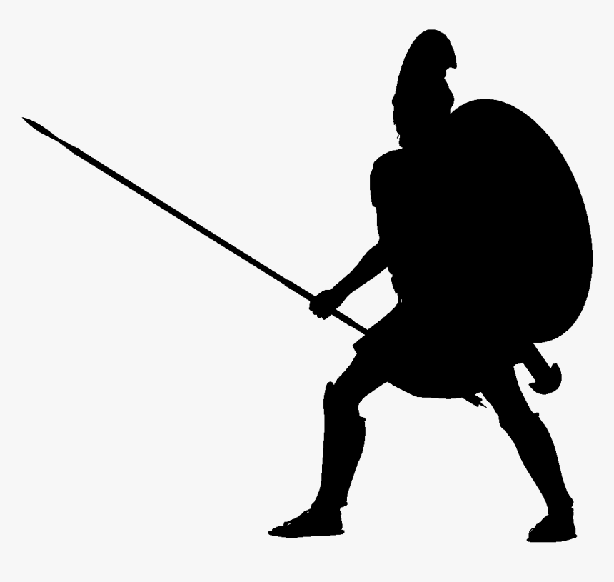 Greek Soldier Silhouette Png, Transparent Png, Free Download