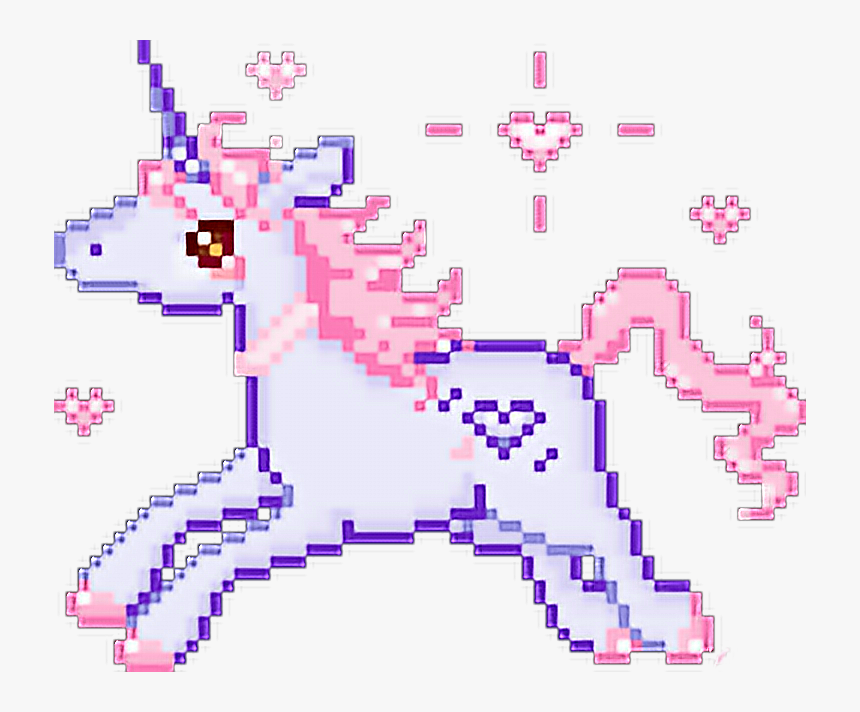 Pixel Kawaii Cute Pink Aesthetic Unicorn Pony Tumblr - Pixel Art Kawaii Png, Transparent Png, Free Download