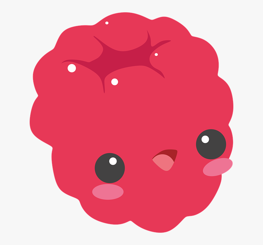 Raspberry, Raspberries, Red, Fruit, Cute, Kawaii, Sweet - Raspberry Kawaii, HD Png Download, Free Download