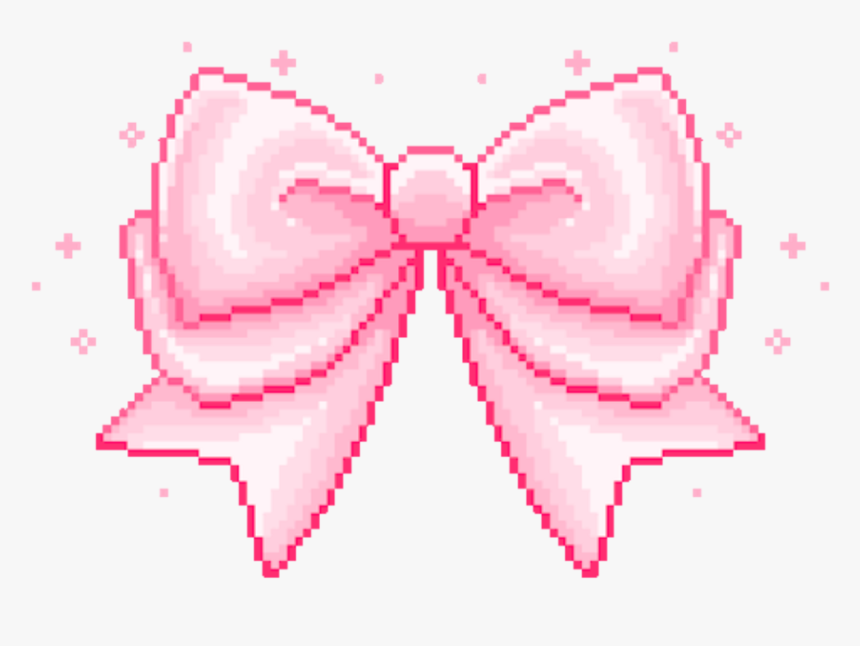 Cute Pink Bow Aesthetic Soft Kawaii Pixel Art Pixelart - Transparent Kawaii Pixel Art, HD Png Download, Free Download