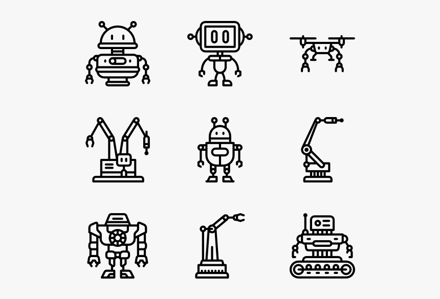 Linear Robot Pictograms - Robot Icons, HD Png Download, Free Download