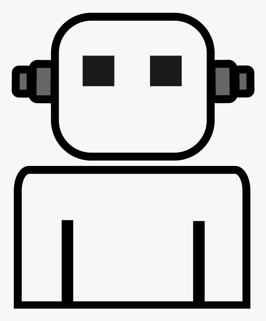 Icon Robot Size - Bot Black And White, HD Png Download, Free Download