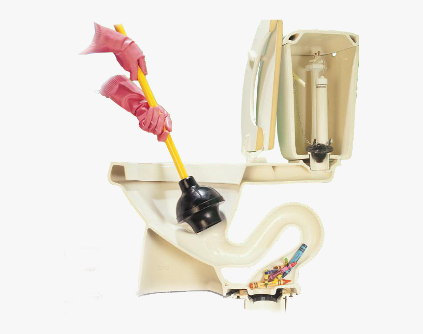 Objects Down The Toilet - Clogged Toilet, HD Png Download, Free Download