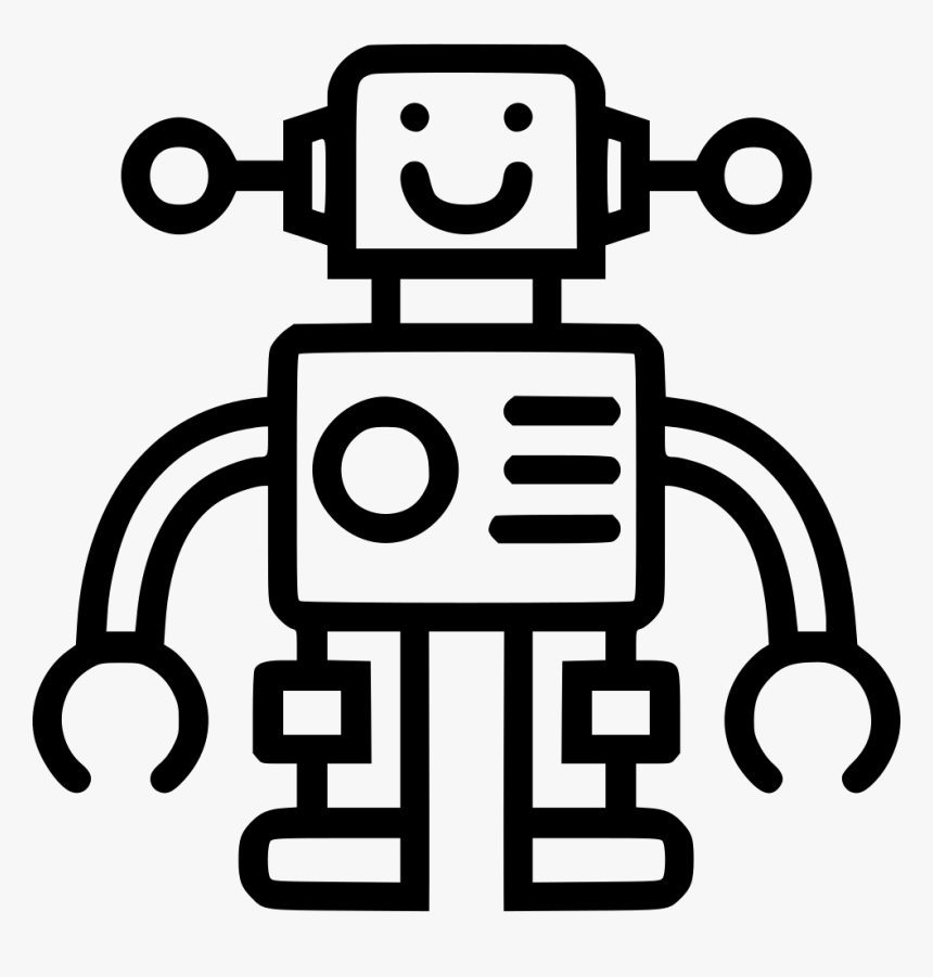 Toy Robot - Toy Robot Black And White, HD Png Download, Free Download