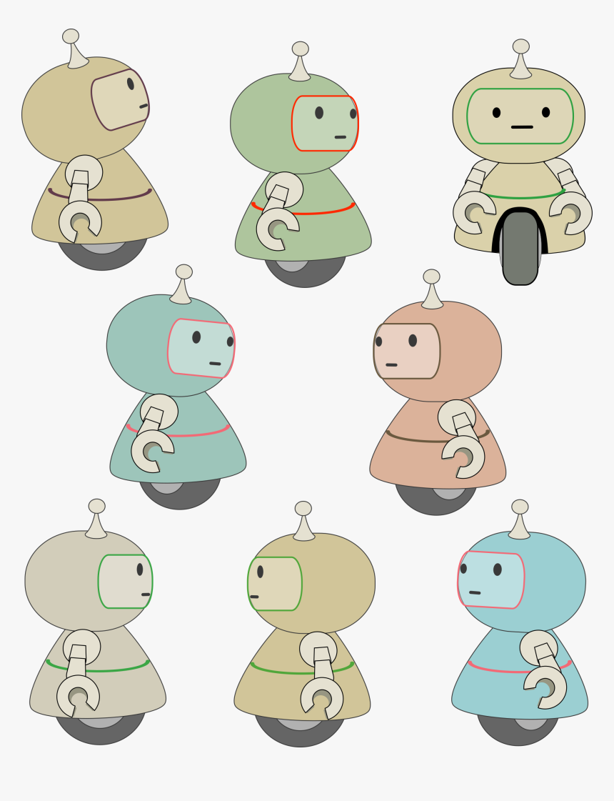 Eight Little Robots Clip Arts - Cartoon Wheel Robot, HD Png Download, Free Download