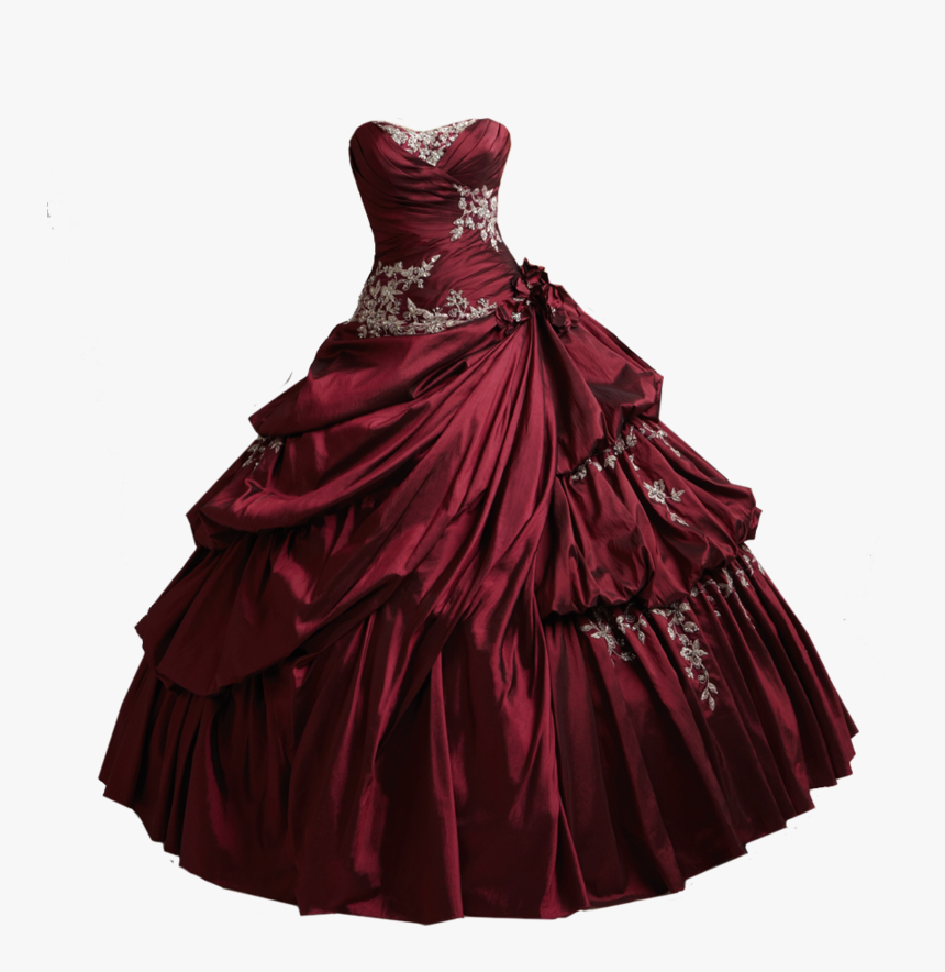 Prom Dress Png - Beautiful Red Princess Dress, Transparent Png, Free Download