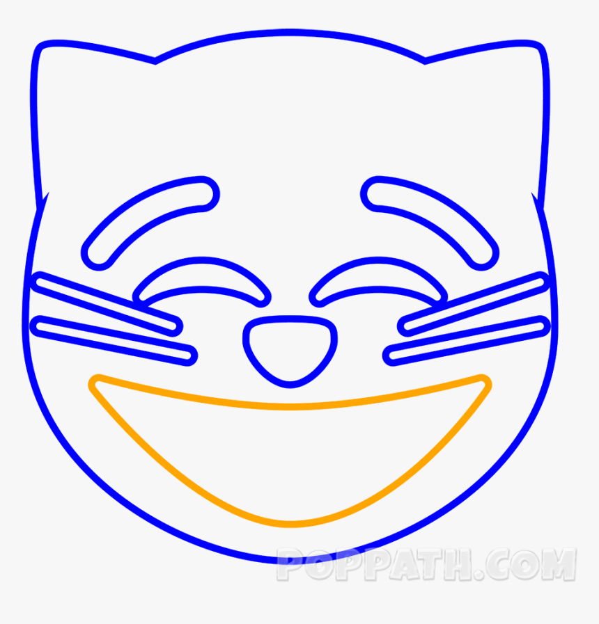 Cat Emoji Draw Step By Step Hd Png Download Kindpng