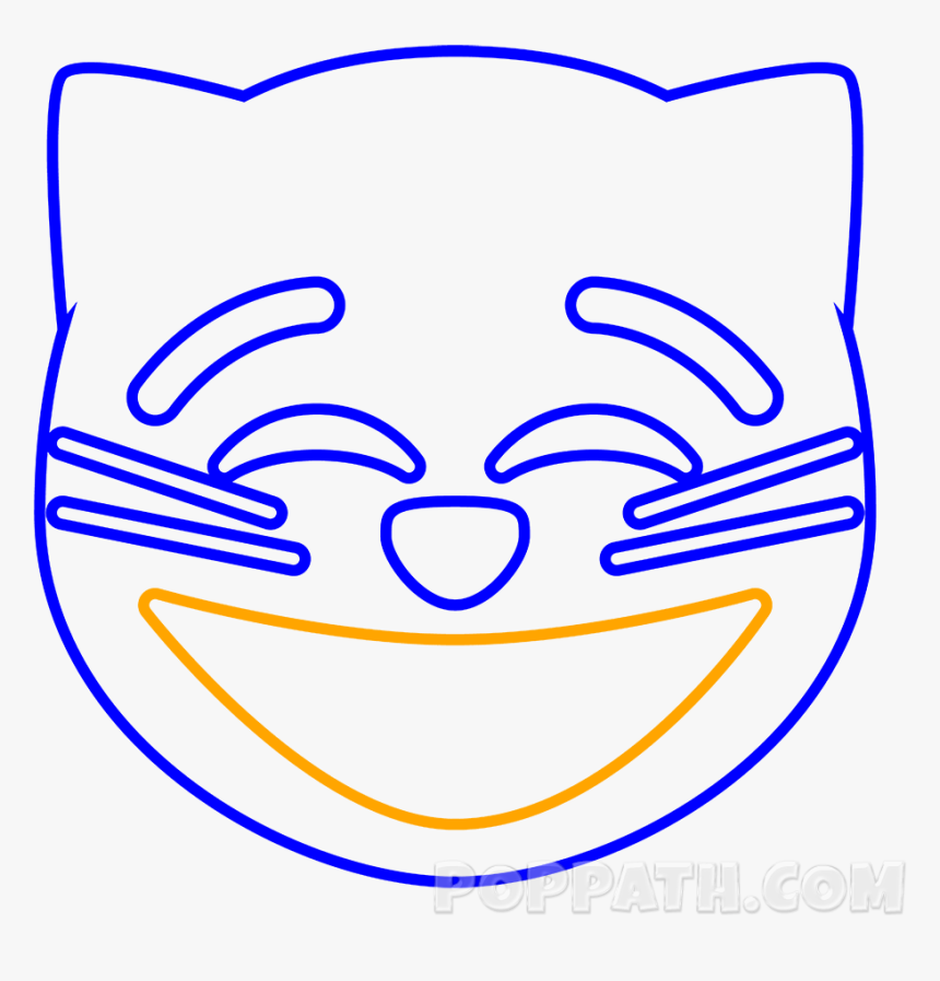 Cat Emoji Draw Step By Step, HD Png Download, Free Download