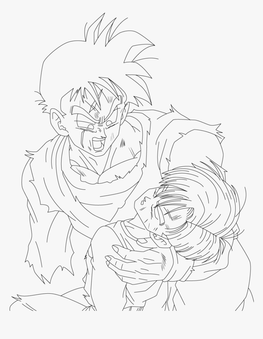 Transparent Dragon Face Png - Future Gohan And Trunks Drawing, Png Download, Free Download