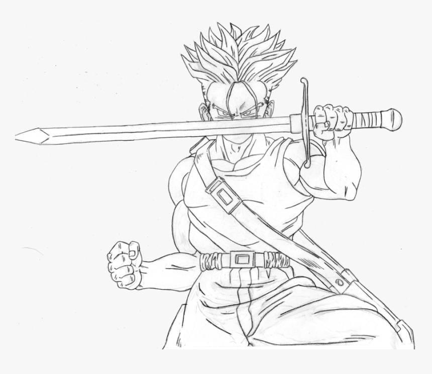 Transparent Future Trunks Png - Dragon Ball Z Future Trunks Drawings, Png Download, Free Download