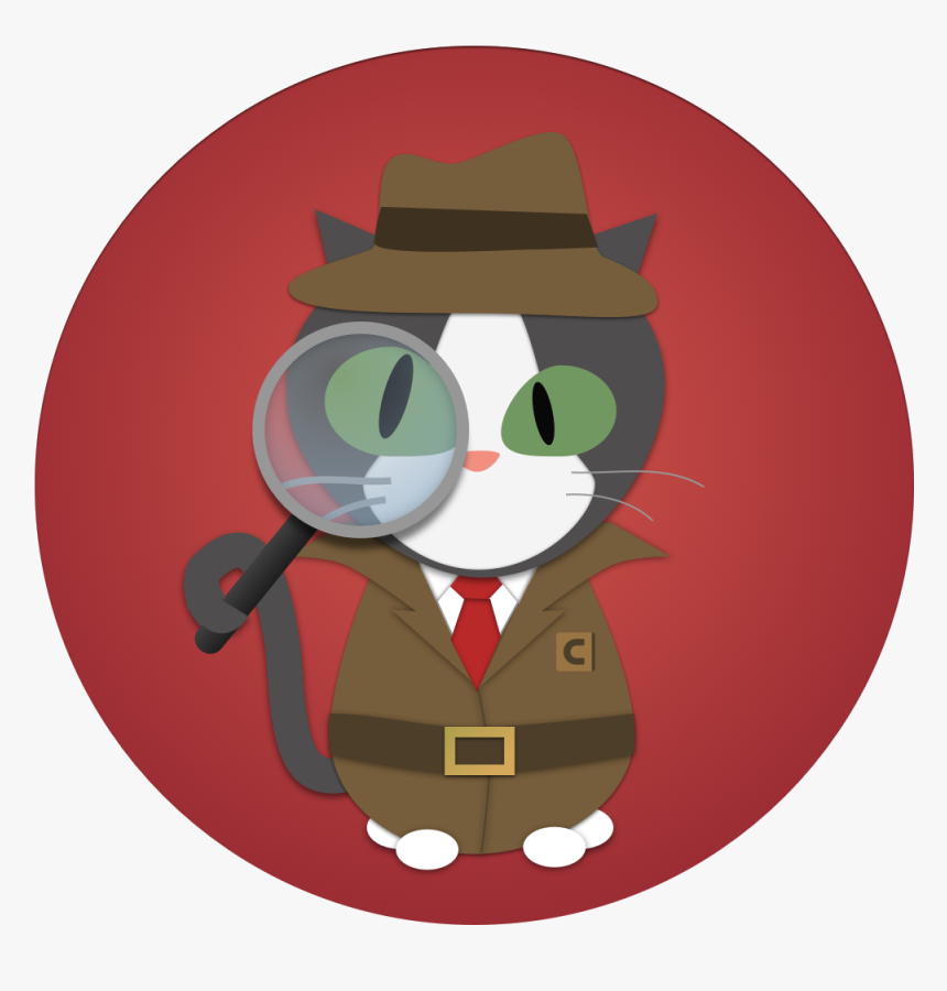 Detective Cat Cartoon Magnifying Glass, HD Png Download, Free Download