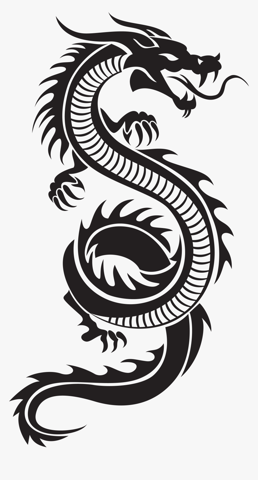 Chinese Dragon Silhouette Png Clip Art - Chinese Dragon Silhouette Png, Transparent Png, Free Download