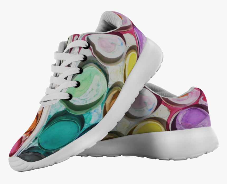 Watercolor Paint Palette Running Shoes - Shoe, HD Png Download, Free Download