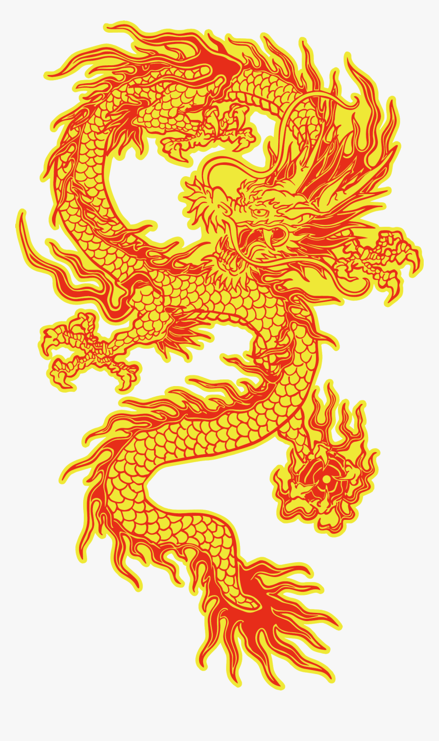 Red And Yellow Chinese Dragon, HD Png Download, Free Download