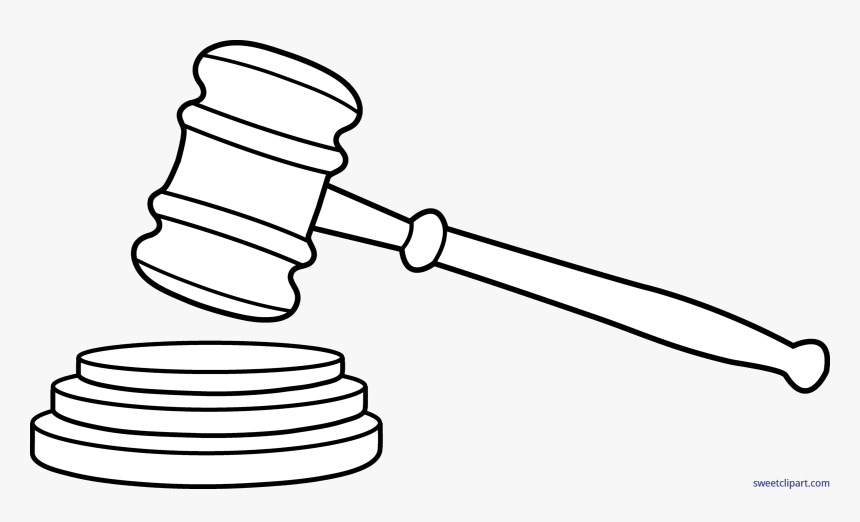 Collection Of Gavel - Gavel Clipart Black And White, HD Png Download, Free Download