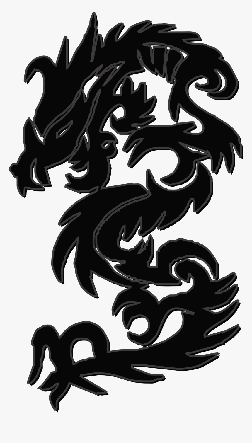 Black & White Chinese Dragon, HD Png Download, Free Download