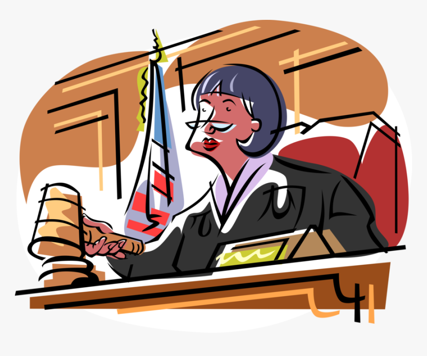 Vector Illustration Of Judicial Judge At Bench In Court - Supreme Court Cases Clipart, HD Png Download, Free Download