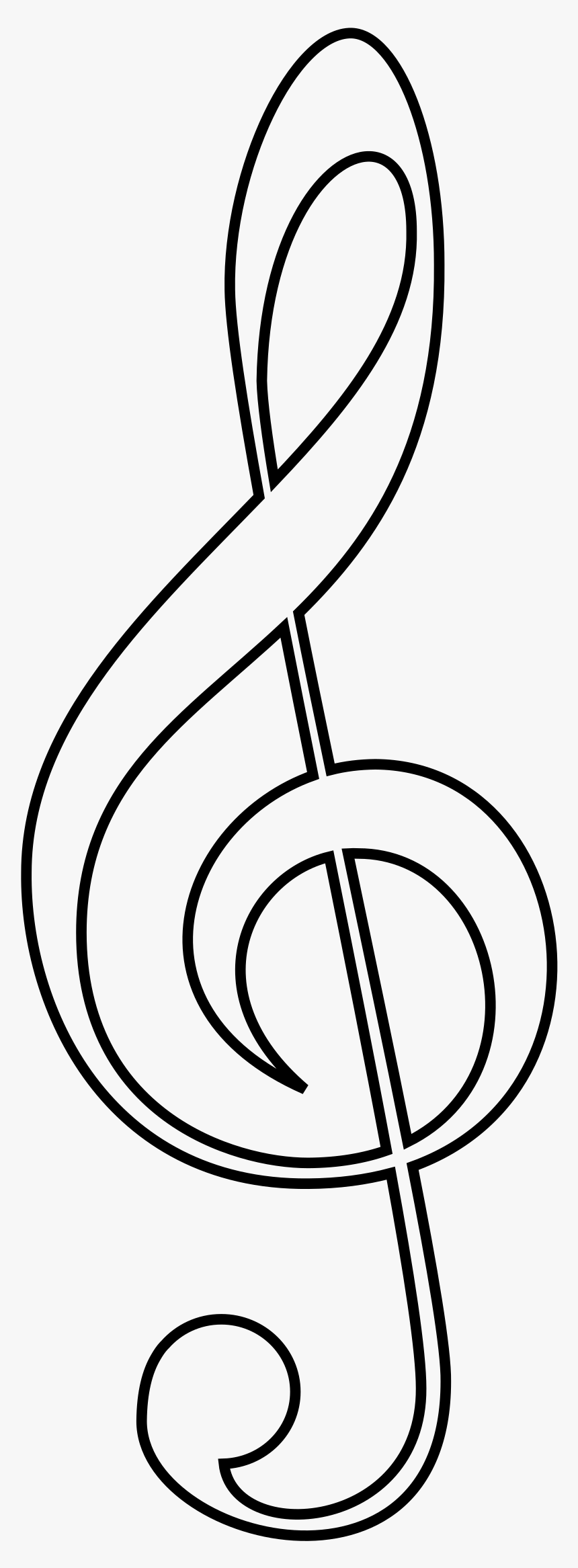 Big Image Png - Treble Clef Outline, Transparent Png, Free Download