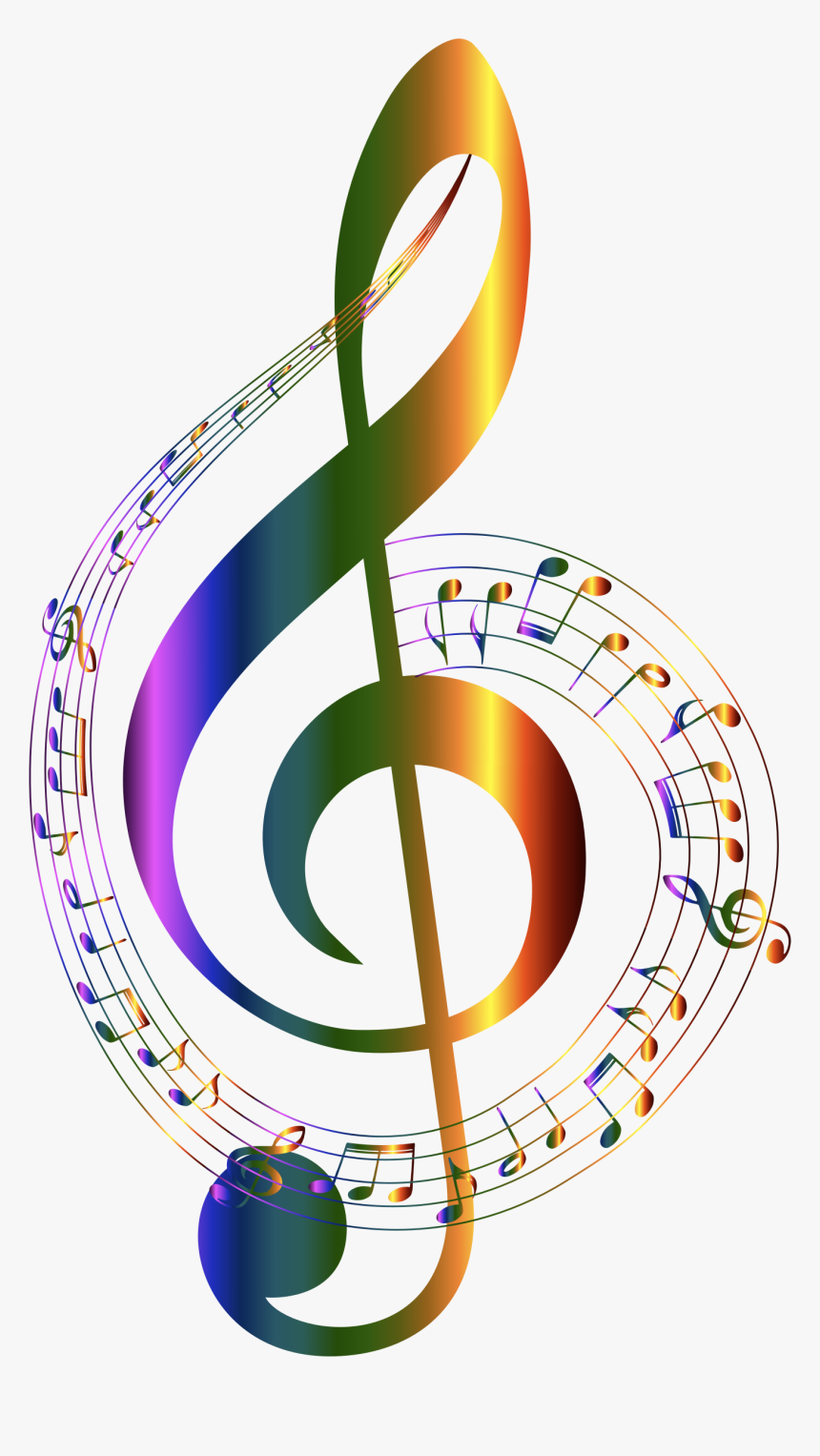 Music Clipart G Clef - Colorful Music Notes Clipart, HD Png Download, Free Download