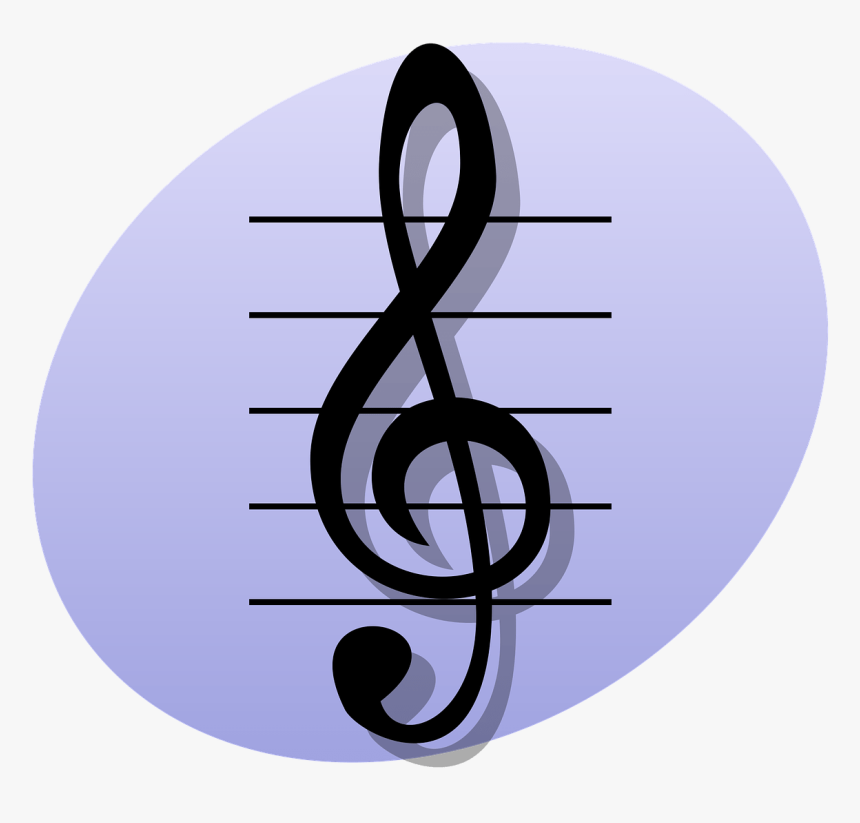 Treble Clef Blue Background - Treble Clef, HD Png Download, Free Download