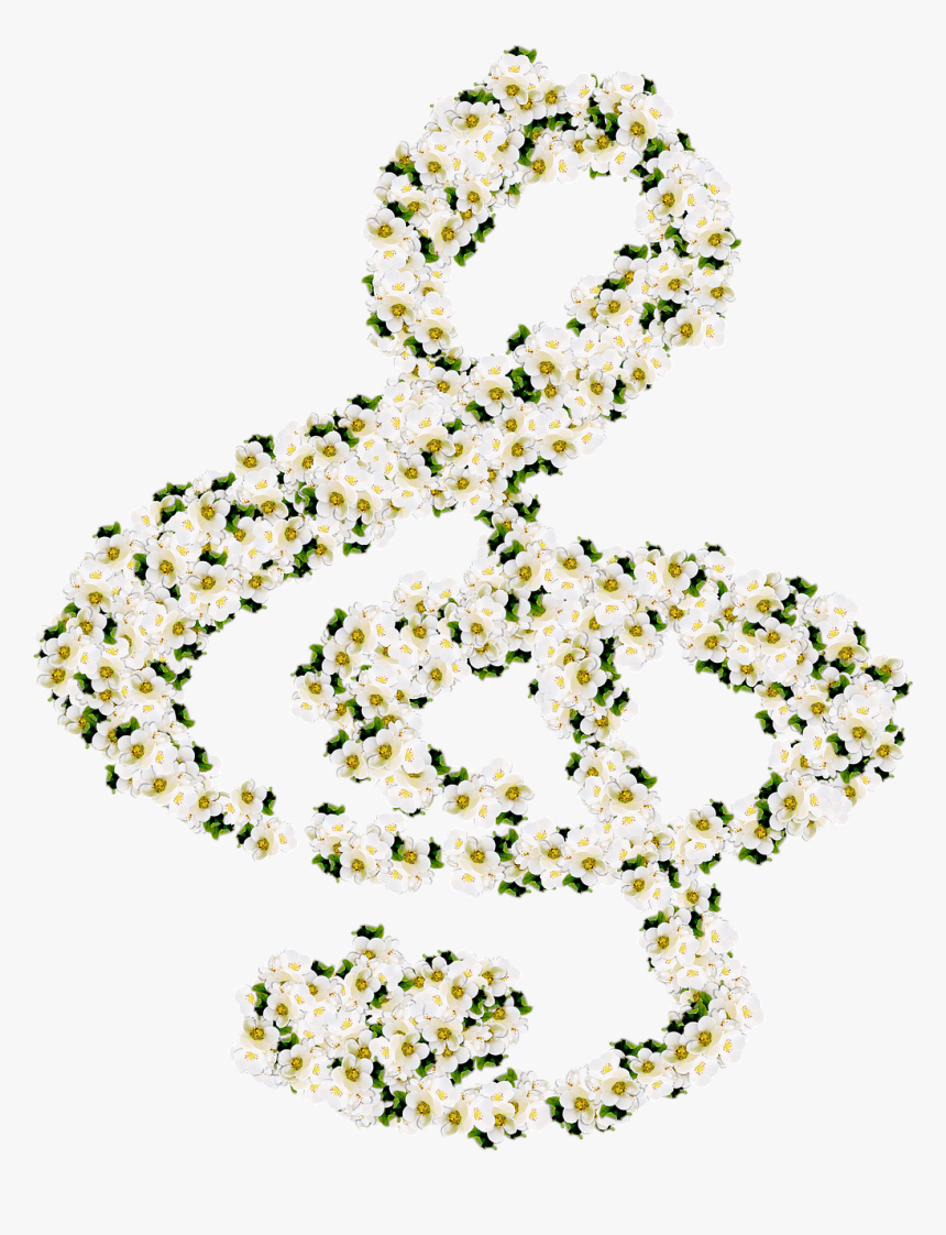 Flower Music Notes Png, Transparent Png, Free Download