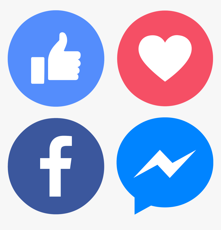 Download Icons Facebook Messenger Like Love Svg Eps - Facebook Instagram Youtube Logo, HD Png Download, Free Download