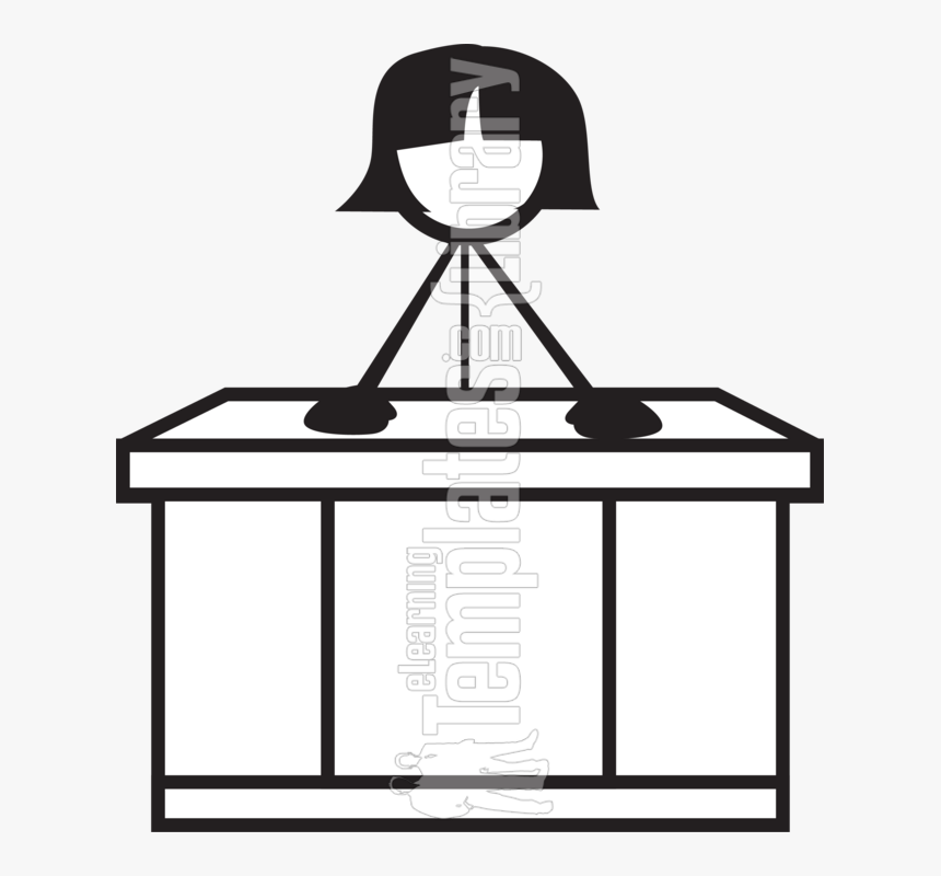 Transparent Girl Sitting At Desk Clipart - Stick Figure Desk, HD Png Download, Free Download