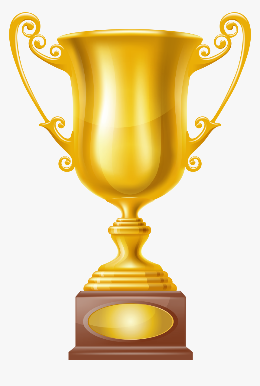 Trophy Golden Gold Cup Award Medal Clipart - Trophy With Medal Clipart, HD Png Download, Free Download