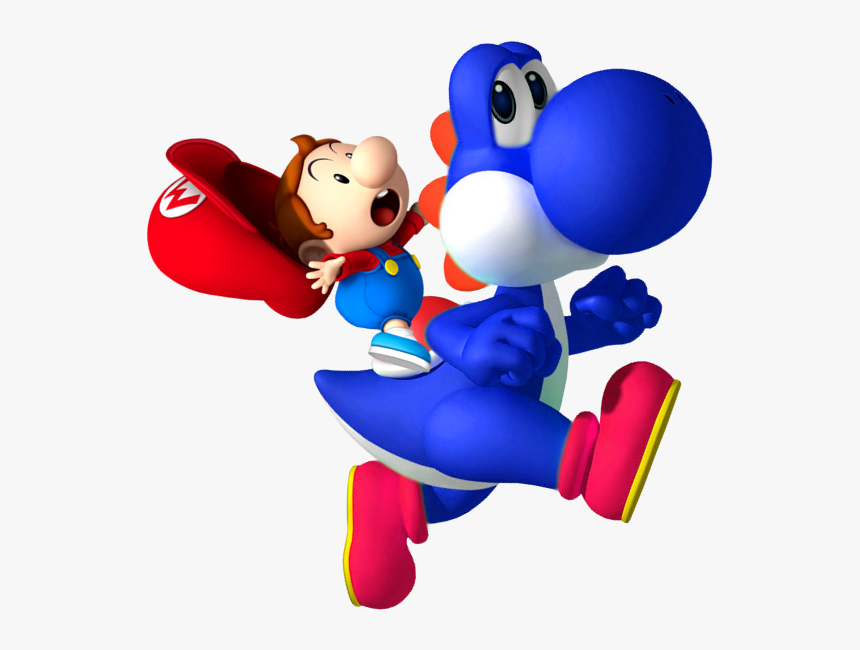 Baby Mario On Yoshi Nsmbdiy - Mario Bros Baby Yoshi, HD Png Download, Free Download