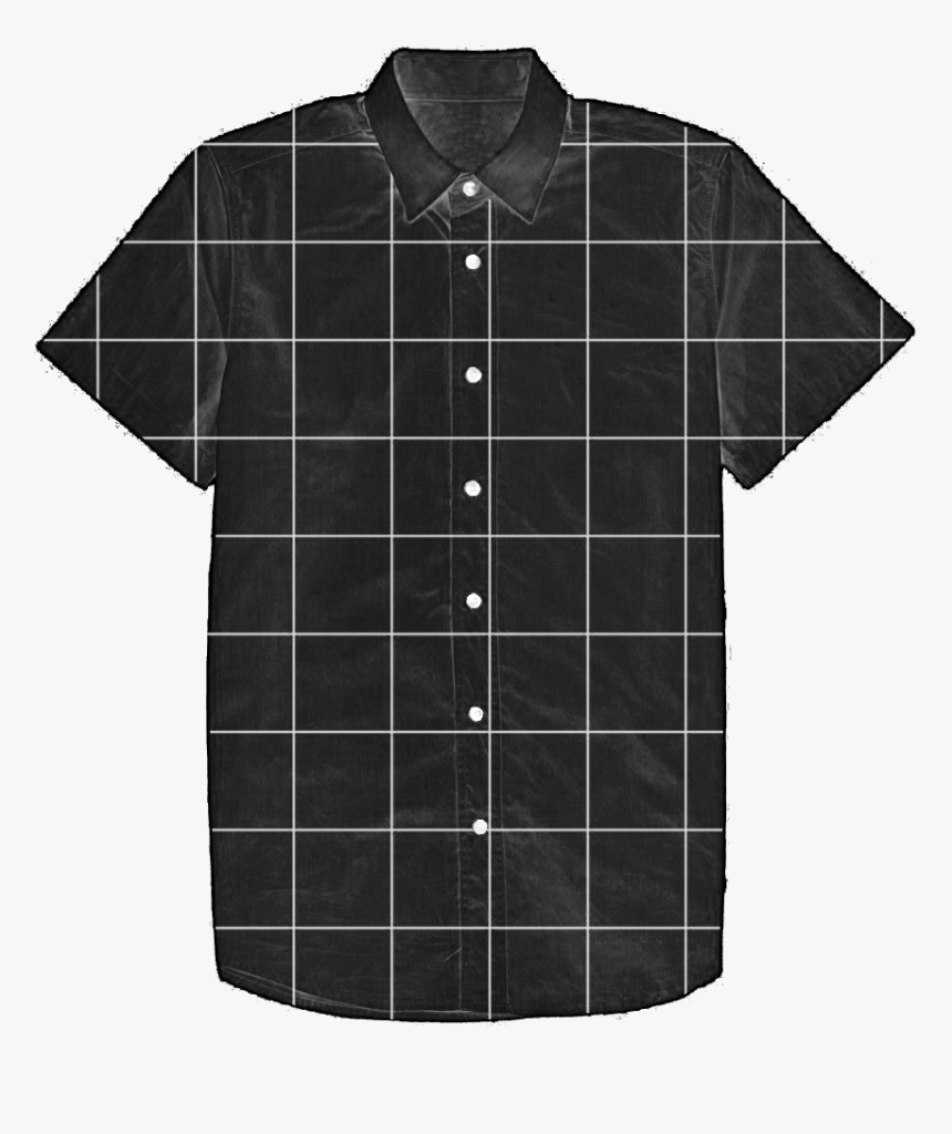 Black Grid Print Dad Shirt - Polo Shirt, HD Png Download, Free Download