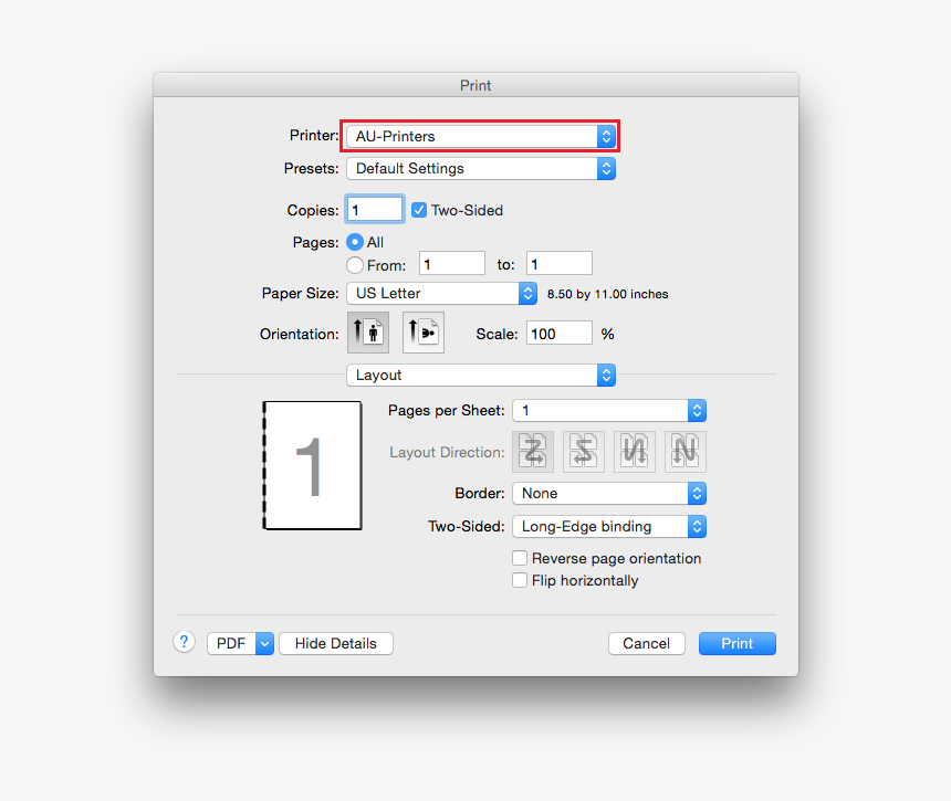 Osx-print - Print Double Sided On Chrome, HD Png Download, Free Download