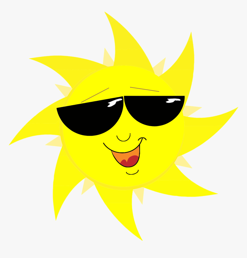 FREE Smiling Sun with Red Sunglasses Clipart | Pearly Arts