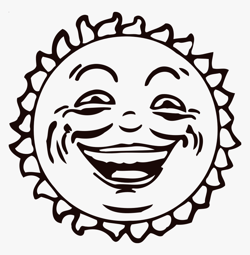 Sun Face Line Art, HD Png Download, Free Download
