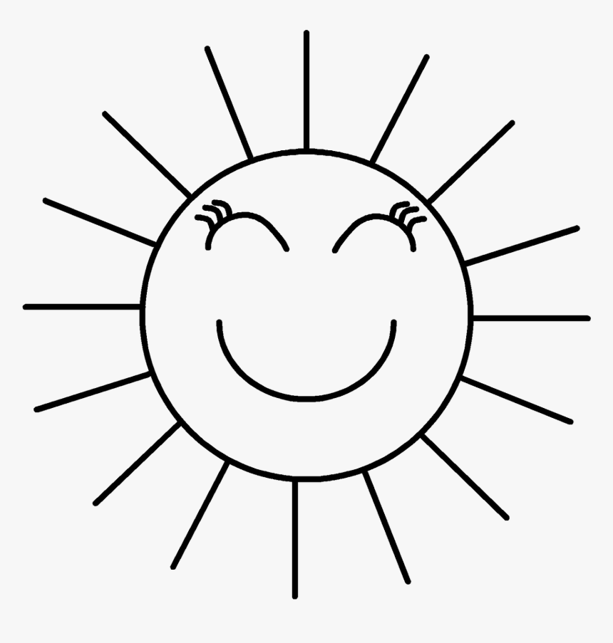 Sun Line Art Clipart Best - Sun Symbol Black And White, HD Png Download, Free Download