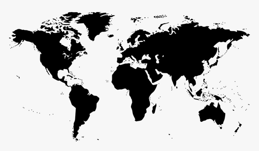 World Map - World Map Clipart Black And White, HD Png Download, Free Download
