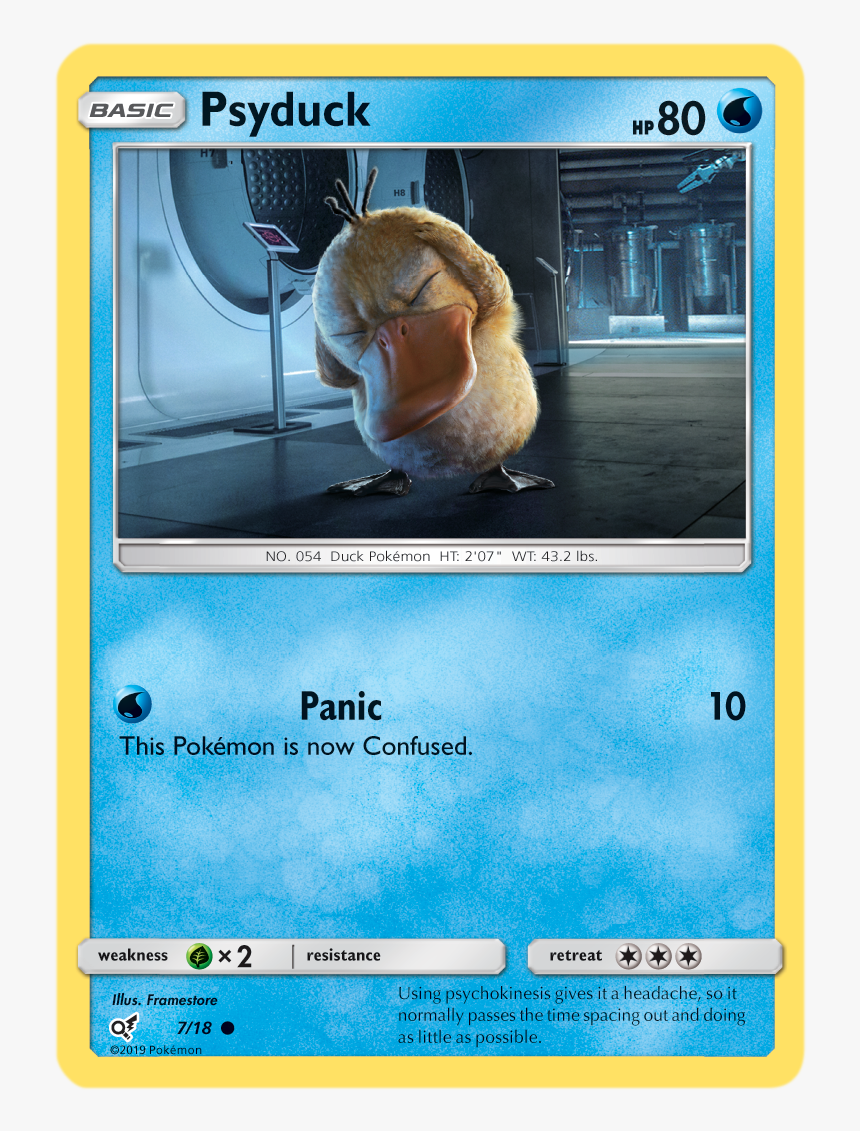 Detective Pikachu Psyduck Card, HD Png Download, Free Download