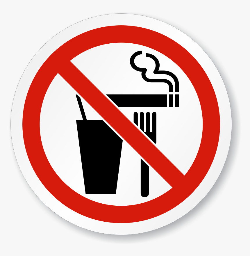No Food Drinking Smoking Iso Sign - Dont Eat And Drink, HD Png Download, Free Download