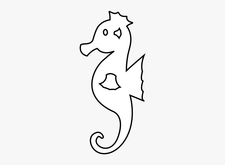 Colorful Animal Sea Horse Black White Line 555px - Northern Seahorse, HD Png Download, Free Download