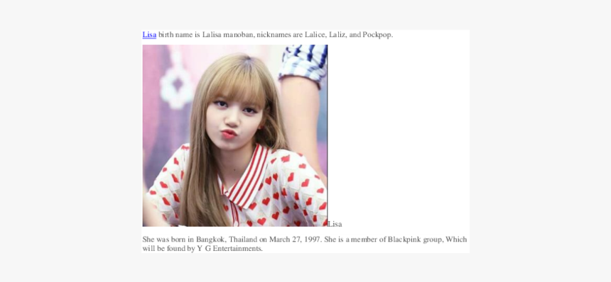 Lisa Blackpink Imut, HD Png Download, Free Download