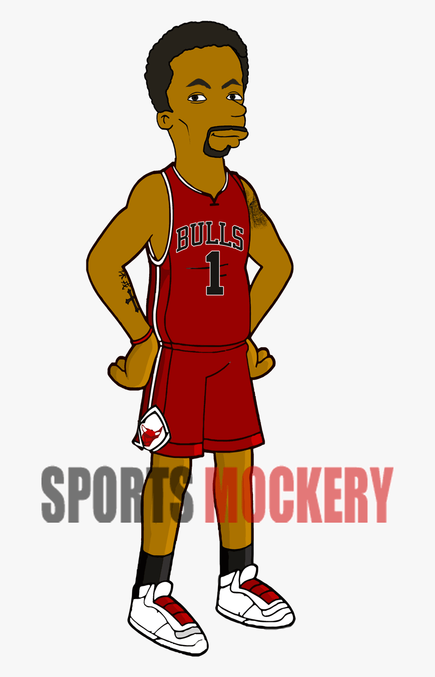 These Chicago Bulls Simpsons Characters Are Spot - Derrick Rose Simpsons, HD Png Download, Free Download