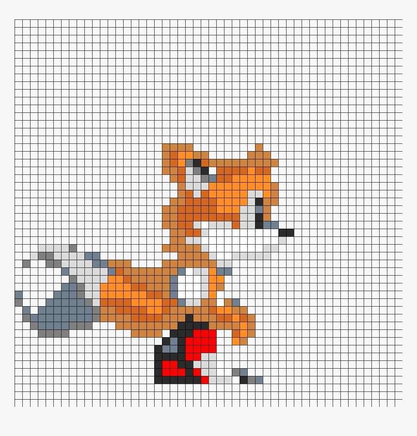 Tails Perler Bead Pattern / Bead Sprite - Cross-stitch, HD Png Download, Free Download